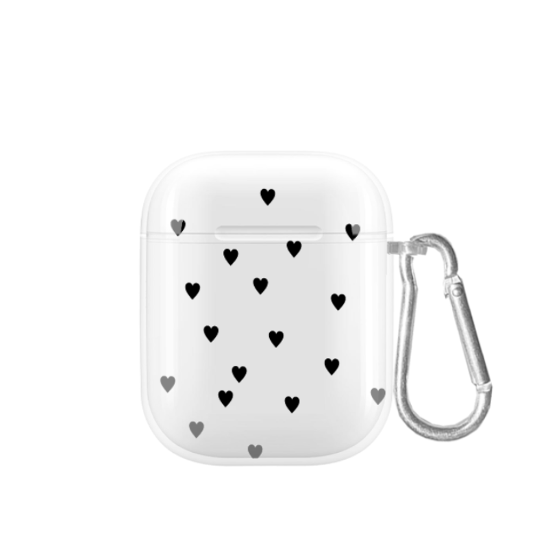 cover airpods cuori neri